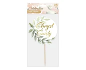 Urodziny dziecka - Dekoracja na tort Chrzest Święty listki - miniaturka - grafika 1