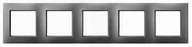 Klawisze i ramki - Ospel Ramka pięciokrotna Szary mat Aria - R-5U/70 - miniaturka - grafika 1