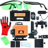 Poziomice laserowe - Rosfix Poziomica laserowa Rosfix Orange Tiger 12 linii ROT12L Zielona tarcza do odczytu + Zielone okulary zabezpieczające + Rękawice - miniaturka - grafika 1