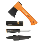 Siekiery - Siekiera FISKARS 10579913 0.56 kg + Nóż uniwersalny + Ostrzałka - miniaturka - grafika 1