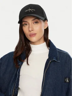 Calvin Klein Czapka z daszkiem Mono Logo Embro K60K612317 Czarny - Czapki damskie - miniaturka - grafika 1