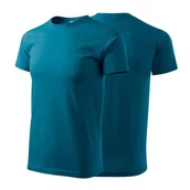 Koszulki męskie - Koszulka petrol blue z krótkim rękawem z logo na sercu męska z nadrukiem logo firmy 160g BASIC129 kolor 93 koszulka krótki rękaw - miniaturka - grafika 1