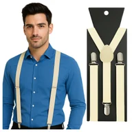 Dodatki do ubrań - Szelki do spodni 2,5 cm kość słoniowa - miniaturka - grafika 1