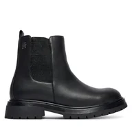 Buty dla dziewczynek - Botki Tommy Hilfiger Chelsea Boot T3A5-34152-1355 D Czarny - miniaturka - grafika 1