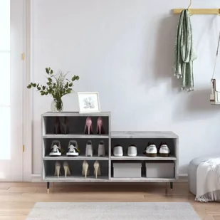 vidaXL Szafka na buty, szarość betonu, 102x36x60 cm - Wieszaki i stojaki - miniaturka - grafika 1