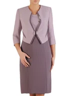 Sukienki - Dwukolorowa sukienka z żakietem, modny kostium wizytowy 22733 - ModBiS - miniaturka - grafika 1