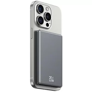 USAMS Powerbank indukcyjny 5000mAh 20W Fast Charge ciemnoszary/dark grey 10KCD22001 (US-CD220) - Powerbanki - miniaturka - grafika 2