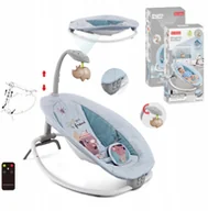 Leżaczki i huśtawki - Bounn Leżaczek bujaczek 2w1 szary z projektorem - miniaturka - grafika 1