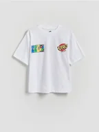 Koszulki dla chłopców - Reserved - Bawełniany t-shirt - biały - miniaturka - grafika 1