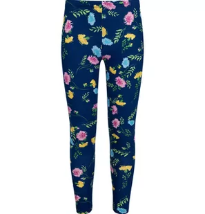 Legginsy dla dziewczynki, z kwiatami, granatowe, 9-13 lat - Spodnie i spodenki dla dziewczynek - miniaturka - grafika 1