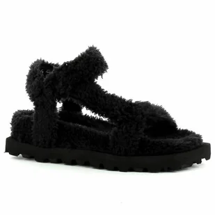 Sandały damskie z futerkiem CARINII - Carinii - Klapki i japonki damskie - miniaturka - grafika 1