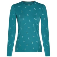 Koszulki sportowe damskie - Damska koszulka Icebreaker Women Merino 200 Oasis LS Crewe Snow Day Rozmiar: M / Kolor: jasnoniebieski - miniaturka - grafika 1
