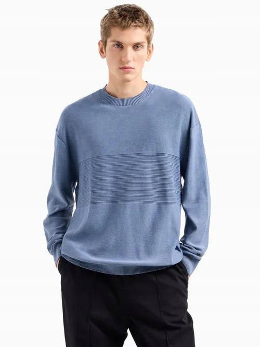 Sweter męski Armani Exchange 6DZM6J ZMQ7Z niebieski - XXL