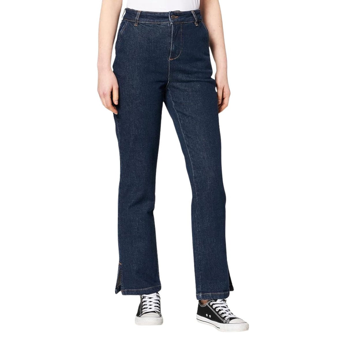 Spodnie damskie Naf Naf Gilo jeansy proste granatowe-XS