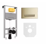 Stelaże i zestawy podtynkowe do WC - EXCELLENT INEX.SH2.1110.500 + INEX.AU230.150.GL + MATA Shiro 2.0 Stelaż Podtynkowy Do Miski WC + wsporniki + Aurro Przycisk ZŁOTY + mata - miniaturka - grafika 1