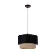 Lampy sufitowe - Czarno-beżowa lampa wisząca z abażurem 31-21670 z serii SFERIA - miniaturka - grafika 1