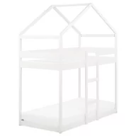 Łóżka dla dzieci i młodzieży - Łóżko piętrowe dziecięce domek drewniane 90 x 200 cm białe LABATUT - miniaturka - grafika 1