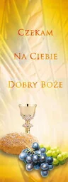 Baner na Boże Ciało "Czekam na ciebie.." żółty 75x200cm - Ikony i obrazy sakralne - miniaturka - grafika 1