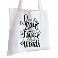 Torby i wózki na zakupy - Torba Bawełniana biała dla Fryzjerki Na Prezent ekologiczna Trwały Nadruk - miniaturka - grafika 1