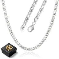 Naszyjniki męskie - Srebrny Naszyjnik Męski Łańcuszek Pancerka 925 Prezent Dla Taty Chłopaka - miniaturka - grafika 1