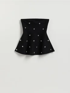 Reserved - Top z baskinką - czarny - Bluzki damskie - miniaturka - grafika 1