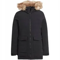 Kurtki damskie - Kurtka damska adidas Parka Hooded Fur czarna IJ8260 2XL - miniaturka - grafika 1