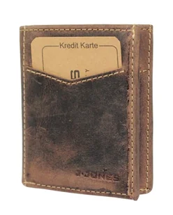Portfel Męski Skórzany Jennifer Jones Skóra Licowa Mały Poziomy Bez Zapięcia 5469 RFID BRĄZOWY 9 x 7,5 x 2 [cm] - Portfele - miniaturka - grafika 1
