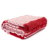 Koce - Koc bawełniany 150x200 świąteczny 16111 czerwony - miniaturka - grafika 1