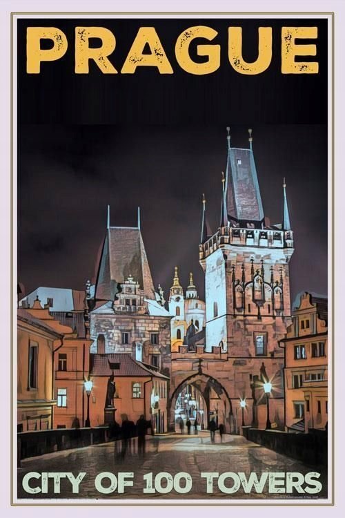 PUZZLE Czechy Praga Retro Vintage + IMIĘ Pudełko 120 el.