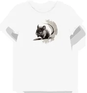 Koszulki i topy damskie - Koszulka damska biała z motywem szarej myszki w cieniu L - miniaturka - grafika 1