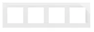 Klawisze i ramki - Kontakt Simon Ramka poczwórna Nature Simon 55 - szkło classic białe - miniaturka - grafika 1