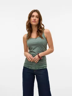 Vero Moda Top w kolorze zielonym - Koszulki i topy damskie - miniaturka - grafika 1