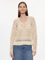 Swetry damskie - Kontatto Sweter 3M2063C Beżowy Regular Fit - miniaturka - grafika 1