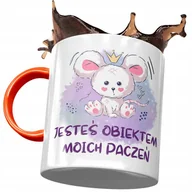 Kubki - Kubek Pomarańczowy z Myszą Myszką Słodki Prezent z Nadrukiem ze Zdjęciem+ Opakowanie na prezent (wzór 01) - miniaturka - grafika 1