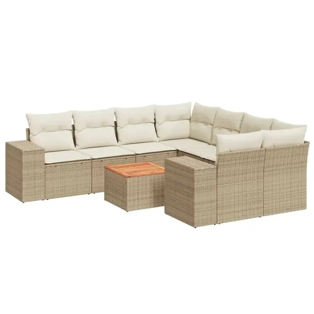 Zestaw mebli ogrodowych modułowych beżowy rattan PE, wymiary: 62x62x69 cm
