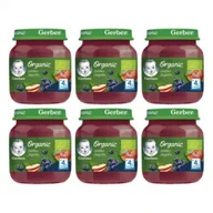 Desery dla dzieci - Gerber Organic Deserek jabłko jagoda dla niemowląt po 4 miesiącu Zgrzewka 6 x 125 g Bio - miniaturka - grafika 1
