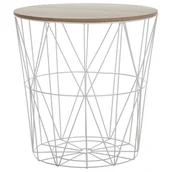 Ławy i stoliki kawowe - Beliani Stolik biały/jasne drewno LANARK - miniaturka - grafika 1