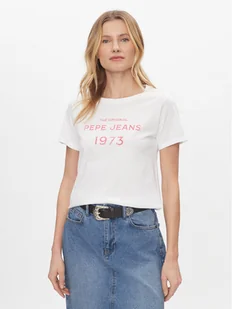 Pepe Jeans T-Shirt Harbor PL505743 Biały Regular Fit - Koszulki i topy damskie - miniaturka - grafika 1