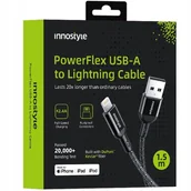 Kable USB - INNOSTYLE POWERFLEX KABEL USB LIGHTNING MFI SZYBKIEGO ŁADOWANIA DO IPHONE KEVLAR 2M CZARNY - miniaturka - grafika 1