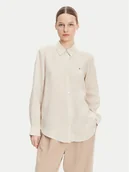 Koszule damskie - Tommy Hilfiger Koszula WW0WW44679 Beżowy Relaxed Fit - miniaturka - grafika 1