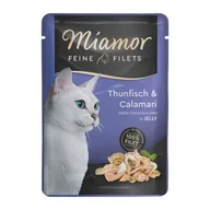 Mokra karma dla kotów - Miamor Feine Filets w galarecie Tuńczyk z kalmarami 48x100 g - miniaturka - grafika 1