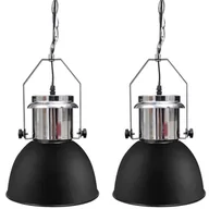 Lampy sufitowe - vidaXL Nowoczesna, czarna lampa wisząca x 2 - miniaturka - grafika 1