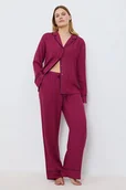 Piżamy damskie - Wiskozowa piżama Amourette Jacquard PW w kolorze bordowym S - miniaturka - grafika 1