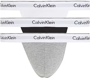 Calvin Klein Stringi męskie, Czarny, biały, szary wrzos, XL - Majtki damskie - miniaturka - grafika 1