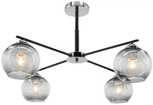 MLAMP LAMPA sufitowa ELM1859/4 8C BL MLAMP loftowa OPRAWA metalowe pręty chrom czarne ELM1859/4 8C BL - Lampy sufitowe - miniaturka - grafika 1