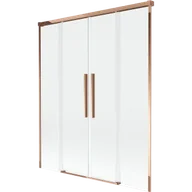 Parawany nawannowe - Mexen Rox parawan nawannowy 2-skrzydłowy rozsuwany 150 x 150 cm, transparent, różowe złoto - 8C9-150-002-60-00 - miniaturka - grafika 1