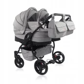 Wózki dziecięce - Wózek dziecięcy dla bliźniaków, bliźniak 2w1 Solar Duo S ! PL ! 79cm szer! - miniaturka - grafika 1