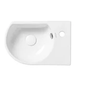 Umywalki - Uptrend Devo umywalka 40,5x27 cm ścienna półokrągła biały połysk STR4295 - miniaturka - grafika 1