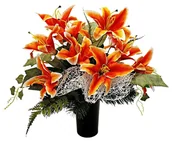 Sztuczne kwiaty - BUKIET WKŁAD DO WAZONU FLAKONU NA CMENTARZ STROIK KWIATY - miniaturka - grafika 1