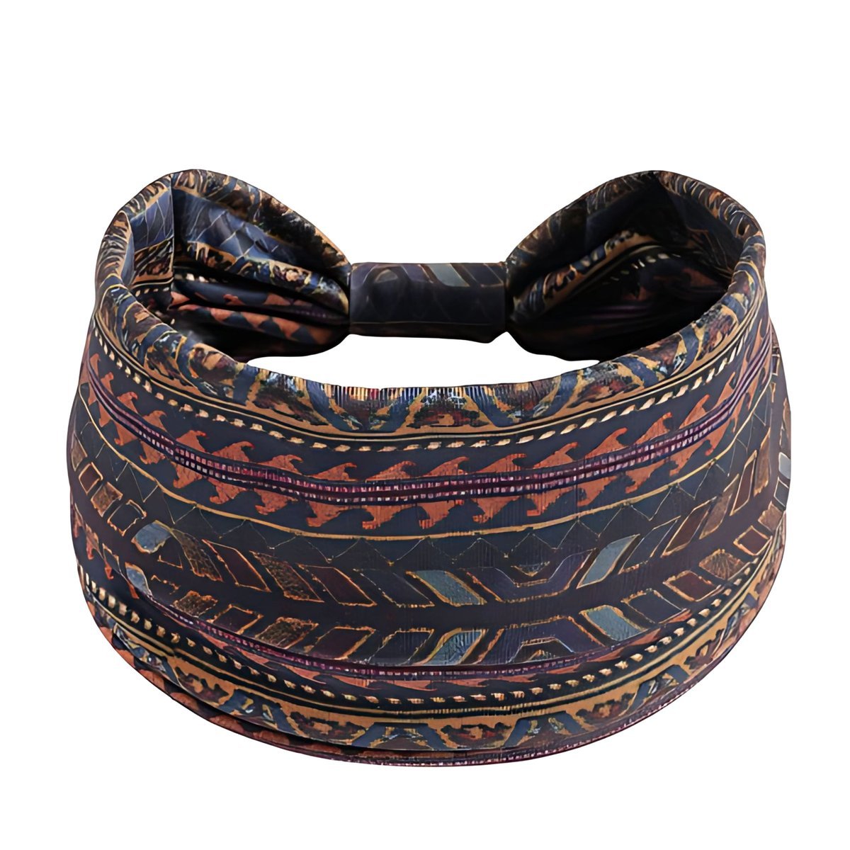 Opaska do Włosów Granatowa Turban na Głowę Szeroka Elastyczna MIŁA W DOTYKU